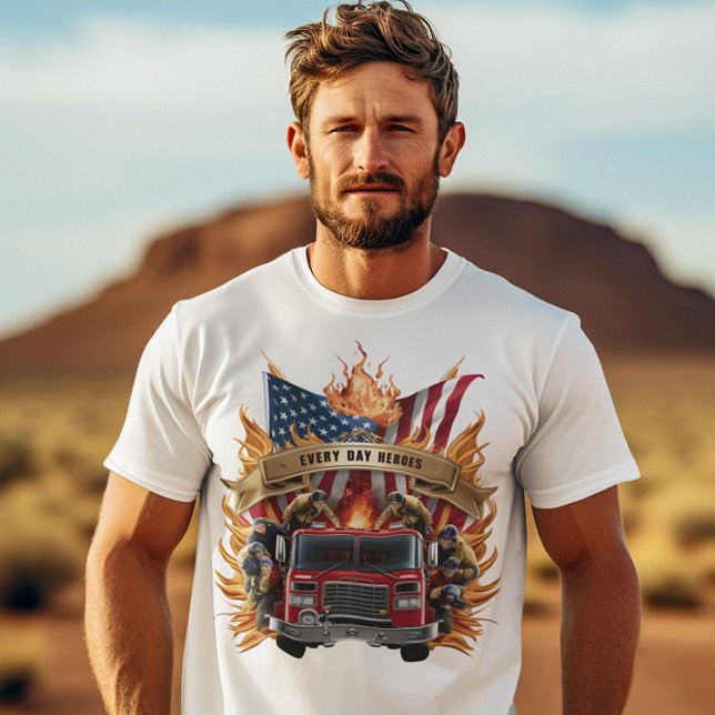 Camiseta Bombeiros Sob Bandeira (Criador carregado)