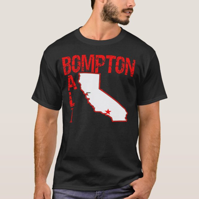 Camiseta Bompton (Compton), Balifornia (Califórnia) (Frente)