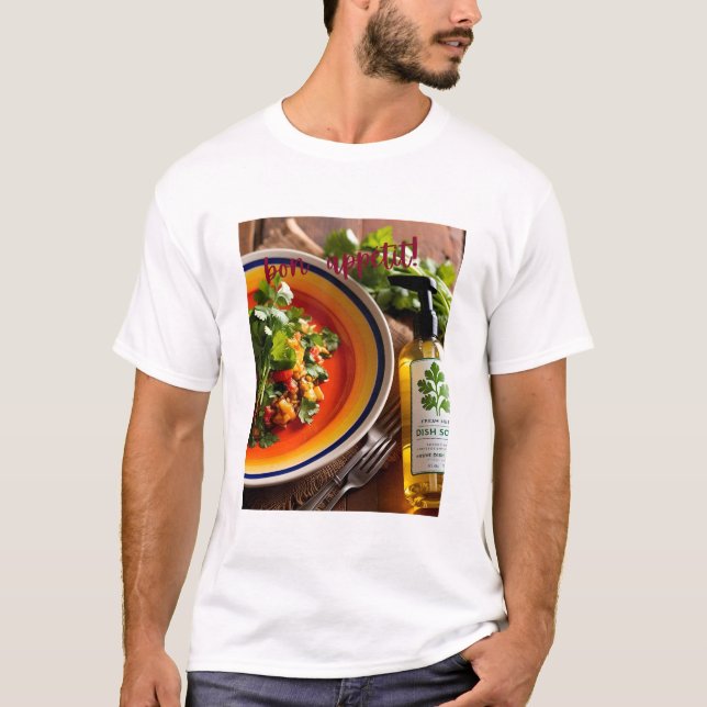Camiseta Bon Appétit - Camisa-Piada de sabão anti-cilantro (Frente)