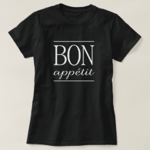 BON APPETIT Impressão de texto de tipografia branc
