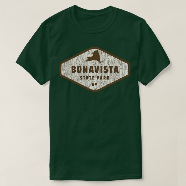 Camiseta Bonavista State Park New York Tree Log Texture Woo (Frente do Design)