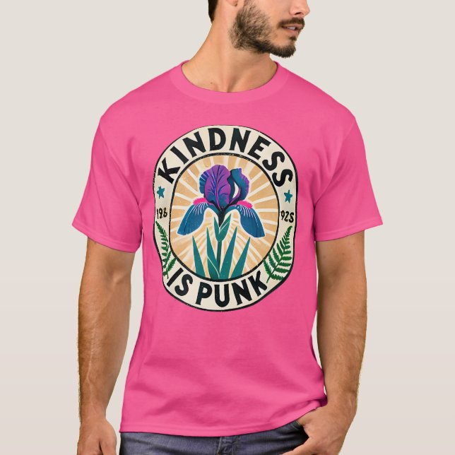 Camiseta Bondade É Trabalho de arte De Flor Roxo Iris (Frente)