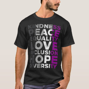 Camiseta Bondade Igualdade Amor LGBTQ Bandeira Asexual Prid
