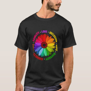 Camiseta Bondade Igualdade de paz Inclusão de amor Fígados 