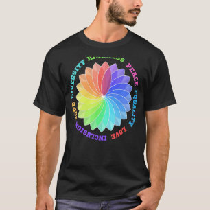 Camiseta Bondade Igualdade de paz Inclusão de amor Fígados