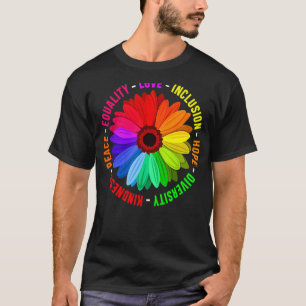 Camiseta Bondade Igualdade de paz Inclusão de amor Fígados 