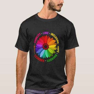 Camiseta Bondade Igualdade de paz Inclusão de amor Fígados 