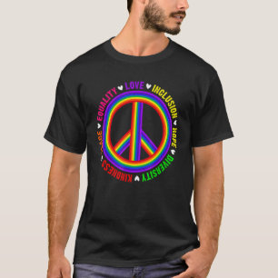 Camiseta Bondade Igualdade de paz Inclusão de amor Fígados