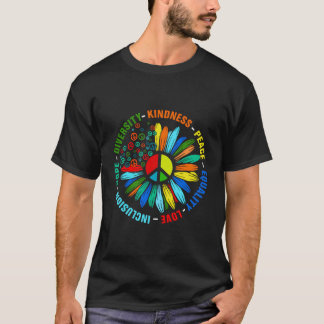 Camiseta Bondade Igualdade de paz Inclusão de amor Fígados