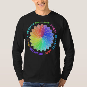 Camiseta Bondade Igualdade de paz Inclusão de amor Fígados 