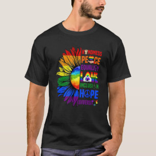 Camiseta Bondade Igualdade de paz Inclusão de amor Fígados 