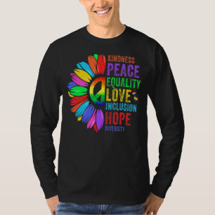 Camiseta Bondade Igualdade de paz Inclusão de amor Fígados 