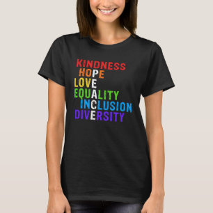 Camiseta Bondade Igualdade de Paz Inclusão Diversidade Huma