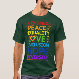 Camiseta Bondade Igualdade de Paz Inclusão Diversidade Huma
