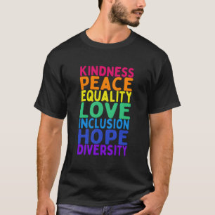 Camiseta Bondade Igualdade de Paz Inclusão Diversidade Huma
