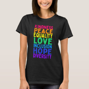 Camiseta Bondade Igualdade de Paz Inclusão Diversidade Huma