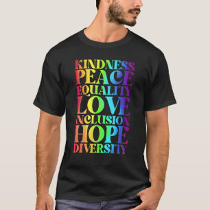 Camiseta Bondade Igualdade de Paz Inclusão Diversidade Huma