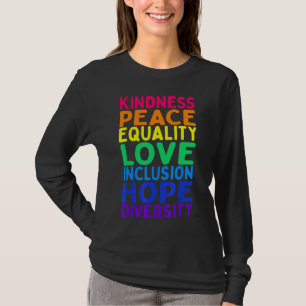 Camiseta Bondade Igualdade de Paz Inclusão Diversidade Huma