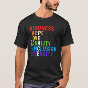Camiseta Bondade Igualdade de Paz Inclusão Diversidade Huma