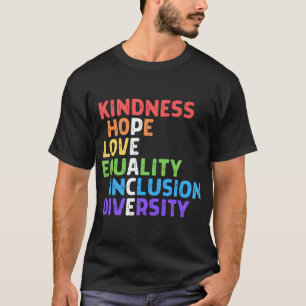 Camiseta Bondade Igualdade de Paz Inclusão Diversidade Huma