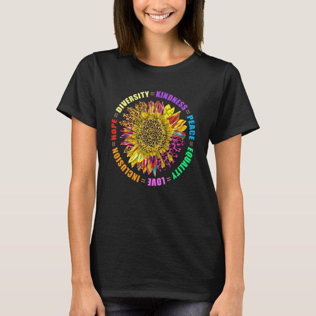 Camiseta Bondade Igualdade de Paz Inclusão dos Direitos Hum (Frente)