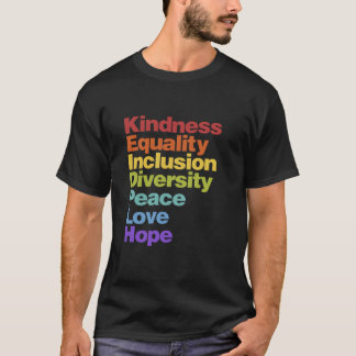 Camiseta Bondade Igualdade Inclusão Diversidade Paz Amor H