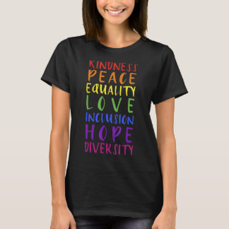 Camiseta Bondade inclusão paz esperança arco-íris para gay 