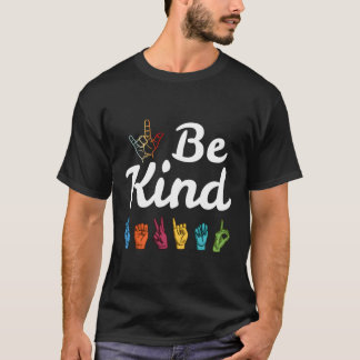 Camiseta Bondade Linguagem de Sinais Asl Anti-bullying Prof