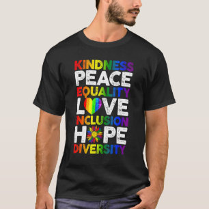 Camiseta Bondade Paz Igualdade Amor Direitos Lésbicos Gay