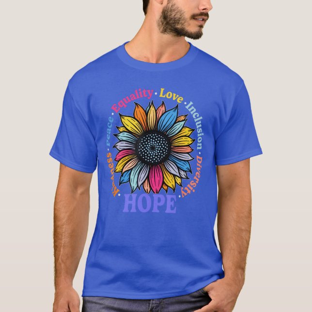 Camiseta Bondade Paz Igualdade Amor Esperança Diversidade H (Frente)