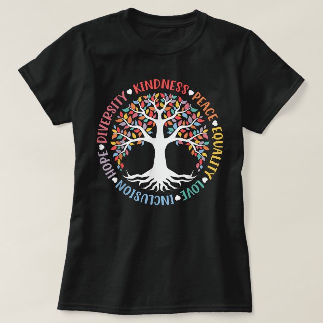 Camiseta Bondade Paz Igualdade Amor Inclusão Diversidade (Frente do Design)