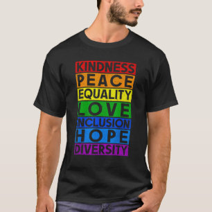 Camiseta Bondade Paz Igualdade Amor Inclusão Esperança Dive