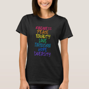 Camiseta Bondade Paz Igualdade Amor Inclusão Esperança Huma