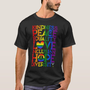 Camiseta Bondade Paz Igualdade Inclusão Diversidade Humana