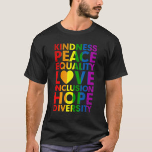 Camiseta Bondade Paz Igualdade Inclusão Diversidade Humano