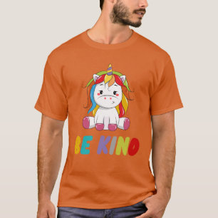 Camiseta bondade unicórnio dia unidade vista laranja