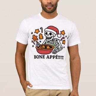 Camiseta Bone Appétit: Esqueleto Engraçado Baking
