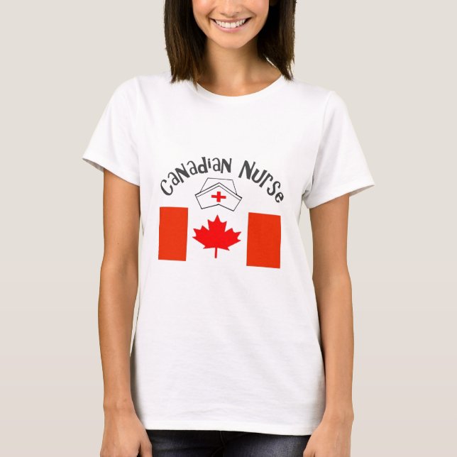 Camiseta Boné canadense da enfermeira da enfermeira (Frente)