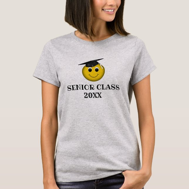 Camiseta Boné de formatura Emoji Personalizado (Frente)
