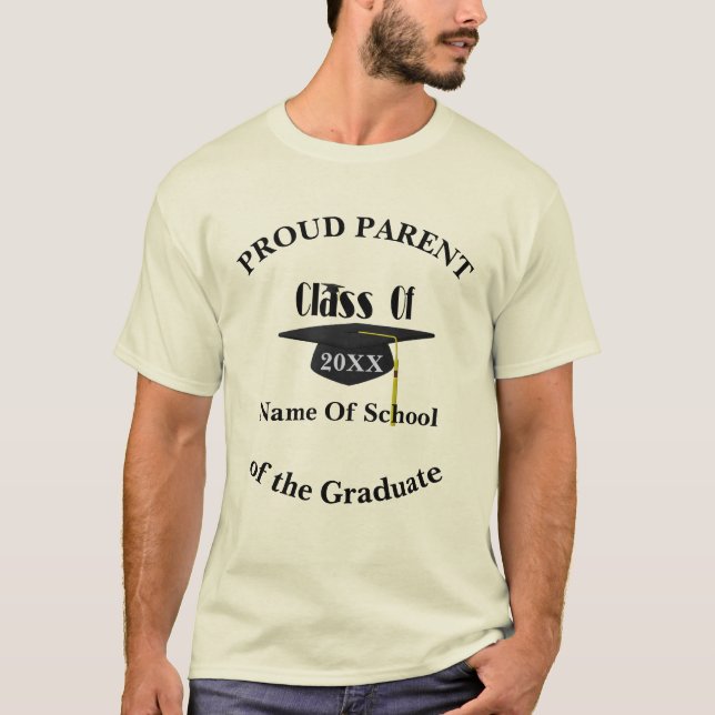 Camiseta Boné de formatura-pai orgulhoso personalizado (Frente)