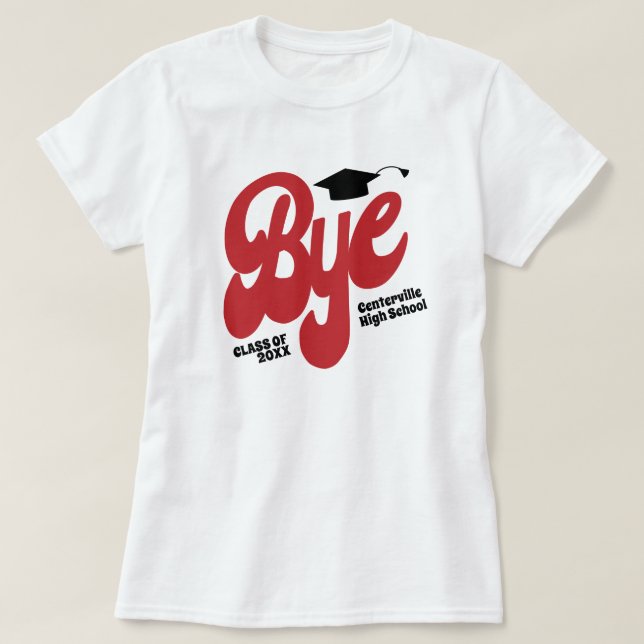 Camiseta Boné de formatura Red Bye (Frente do Design)