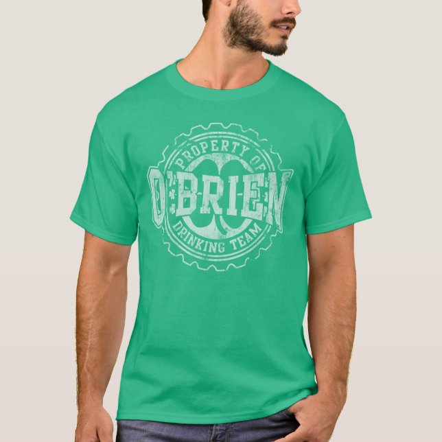 Camiseta Boné de garrafa da equipe do bebendo de O'Brien (Frente)