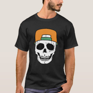 Camiseta Boné Engraçado de Visto do crânio