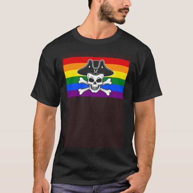 Camiseta Boné estético do Orgulho gay náutico do crânio Pir (Frente)