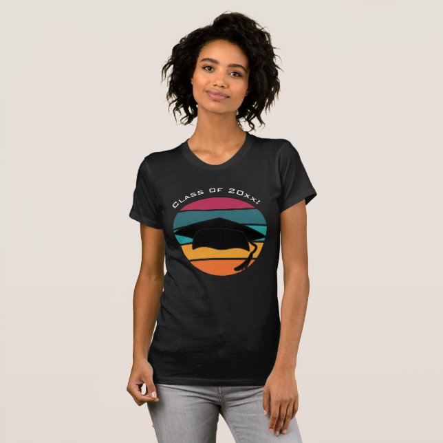 Camiseta Boné Mortarboard do Formando de Graduação Retroati (Frente Completa)