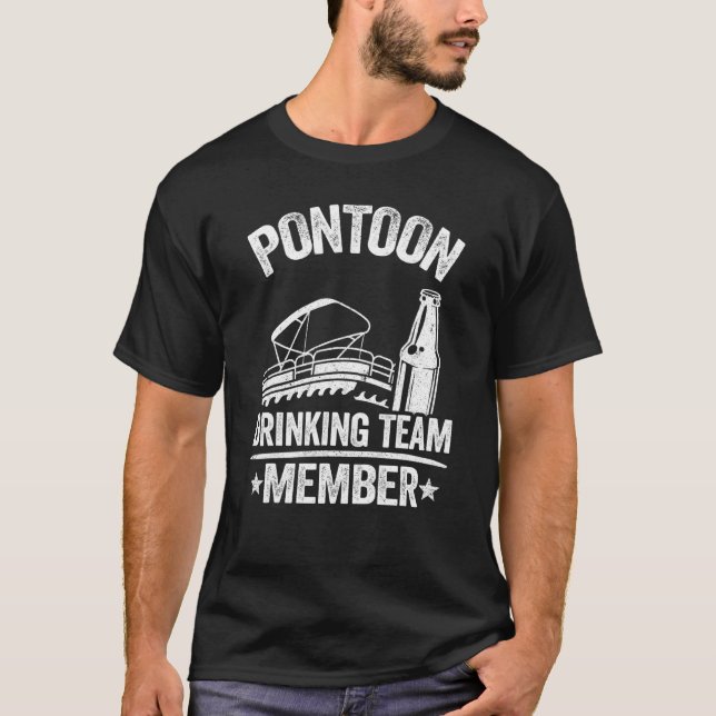 Camiseta Boné Pontoon Bebendo Membro do Boer Beer Pontoon (Frente)