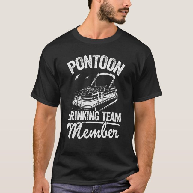 Camiseta Boné Pontoon Bebendo Membro do Boer Beer Pontoon (Frente)