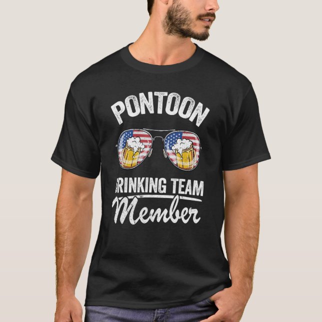 Camiseta Boné Pontoon Bebendo Membro do Boer Beer Pontoon (Frente)
