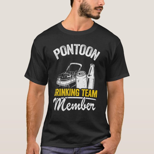 Camiseta Boné Pontoon Bebendo Membro do Boer Beer Pontoon (Frente)
