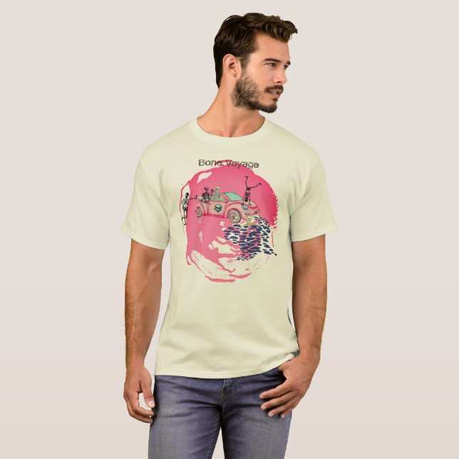 Camiseta “Bone Voyage” Skeleton Road Trip  (Frente Completa)
